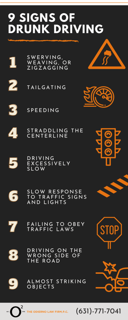 9 signs of drunk driving