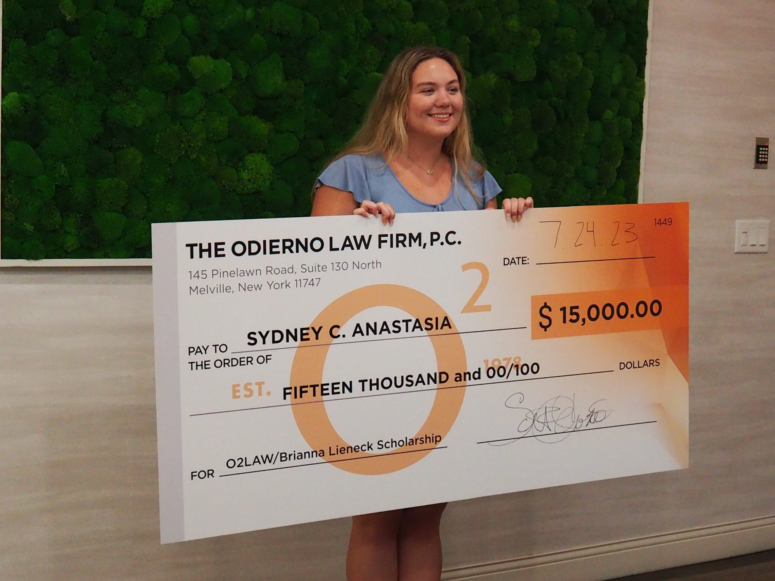 The Odierno Law Firm Awards $15,000 Brianna Lieneck Memorial Scholarship